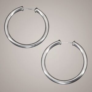 sterling 925 endless hoop earrings 31mm minimalist modern stamped